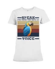 Speak for those who have no voice Premium Fit Ladies Tee tile