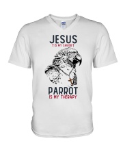 Parrot is smy therapy V-Neck T-Shirt tile