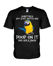 Poop on it V-Neck T-Shirt tile