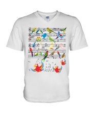 Parrot music V-Neck T-Shirt tile