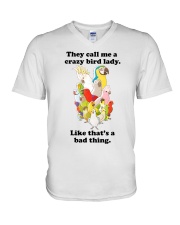 Crazy lady V-Neck T-Shirt tile