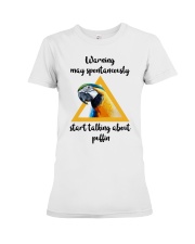 Warning Premium Fit Ladies Tee tile