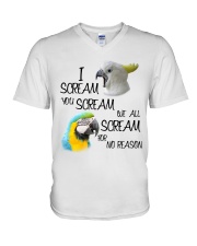 Parrot scream V-Neck T-Shirt tile