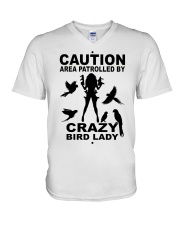 Crazy bird lady V-Neck T-Shirt tile