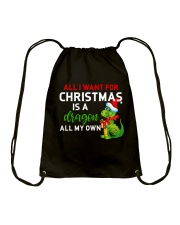 A Dragon for Christmas Drawstring Bag thumbnail