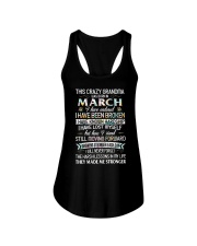 This Crazy Grandma Was Born In March Ladies Flowy Tank tile