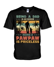 Being a dad is an honor being a pawpaw i V-Neck T-Shirt tile