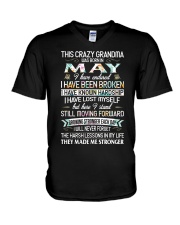 This Crazy Grandma Was Born In May V-Neck T-Shirt tile