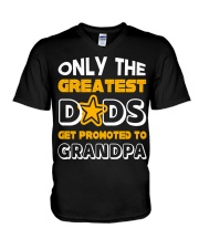 Only the greatest dads get promoted to grandpa V-Neck T-Shirt tile