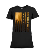 USA Flag Best BuckinDad Ever Deer Hunting Premium Fit Ladies Tee tile