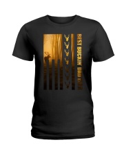 USA Flag Best BuckinDad Ever Deer Hunting Ladies T-Shirt tile