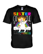 Sister Of Birthday Princess V-Neck T-Shirt tile