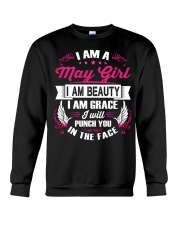 May Girl Will Punch You In The Face Crewneck Sweatshirt thumbnail