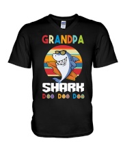 Grandpa Sharks Doo Doo Doo V-Neck T-Shirt tile