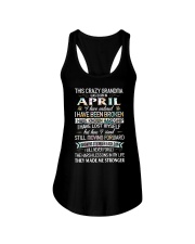 This Crazy Grandma Was Born In April Ladies Flowy Tank tile