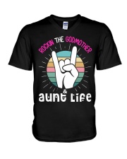 Rocking the godmother aunt life V-Neck T-Shirt tile