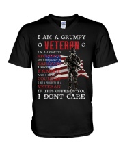 I am a grumpy veteran V-Neck T-Shirt tile