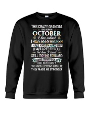 This Crazy Grandma Was Born In October Crewneck Sweatshirt tile