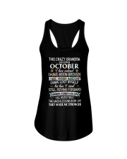 This Crazy Grandma Was Born In October Ladies Flowy Tank tile