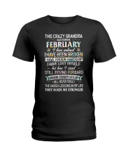 This Crazy Grandma Was Born In February Ladies T-Shirt front