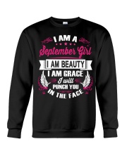 September Girl Will Punch You In The Face Crewneck Sweatshirt thumbnail