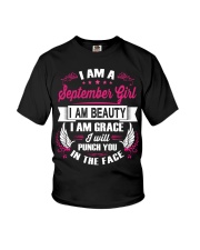 September Girl Will Punch You In The Face Youth T-Shirt thumbnail