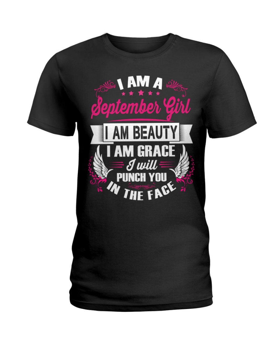 September Girl Will Punch You In The Face Ladies T-Shirt