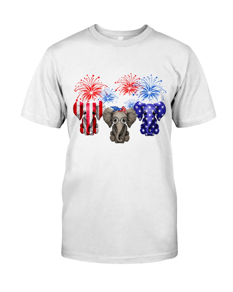4th July US Flag Elephants Classic T-Shirt