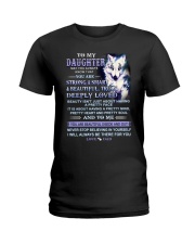 Wolf Daughter Dad Beautiful Inside And Out Ladies T-Shirt thumbnail