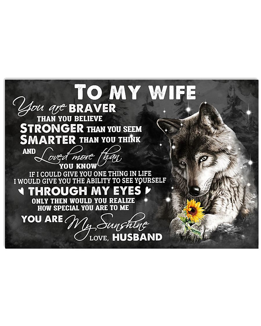 You Are Braver Than You Believe Wolf 17x11 Poster