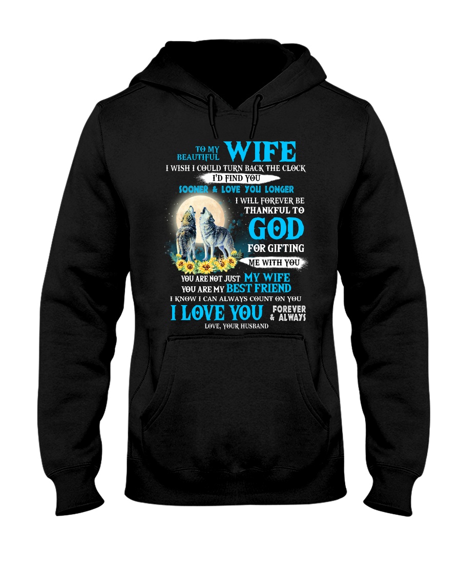 I Will Forever Be Thankful Wolf Hooded Sweatshirt