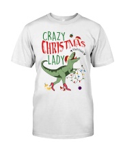 Crazy Christmas Lady Dinosaur Classic T-Shirt thumbnail