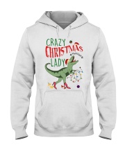 Crazy Christmas Lady Dinosaur Hooded Sweatshirt thumbnail