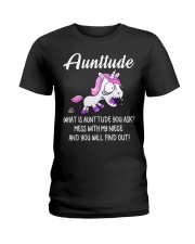 What Is Aunttude You Ask Unicorn Ladies T-Shirt thumbnail