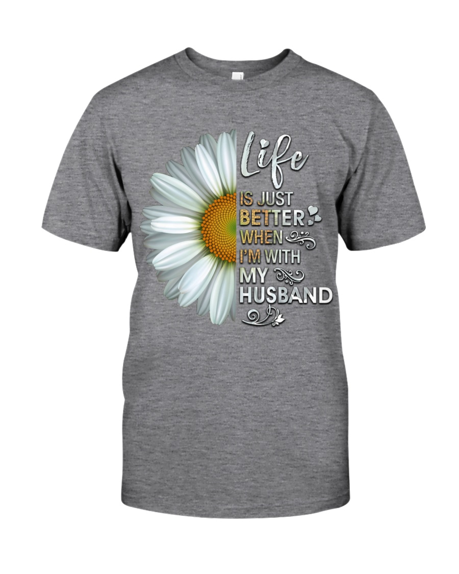 I'm With My Husband White Daisy Classic T-Shirt