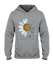 I'm With My Husband White Daisy Hooded Sweatshirt thumbnail