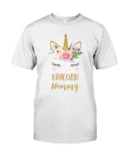 Cute Unicorn Mom Shirt Mom of the Birthday Girl Classic T-Shirt front