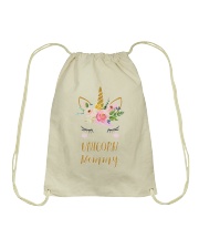 Cute Unicorn Mom Shirt Mom of the Birthday Girl Drawstring Bag thumbnail