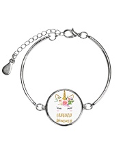 Cute Unicorn Mom Shirt Mom of the Birthday Girl Metallic Circle Bracelet thumbnail