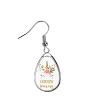 Cute Unicorn Mom Shirt Mom of the Birthday Girl Teardrop Earrings thumbnail