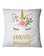 Cute Unicorn Mom Shirt Mom of the Birthday Girl Square Pillowcase thumbnail