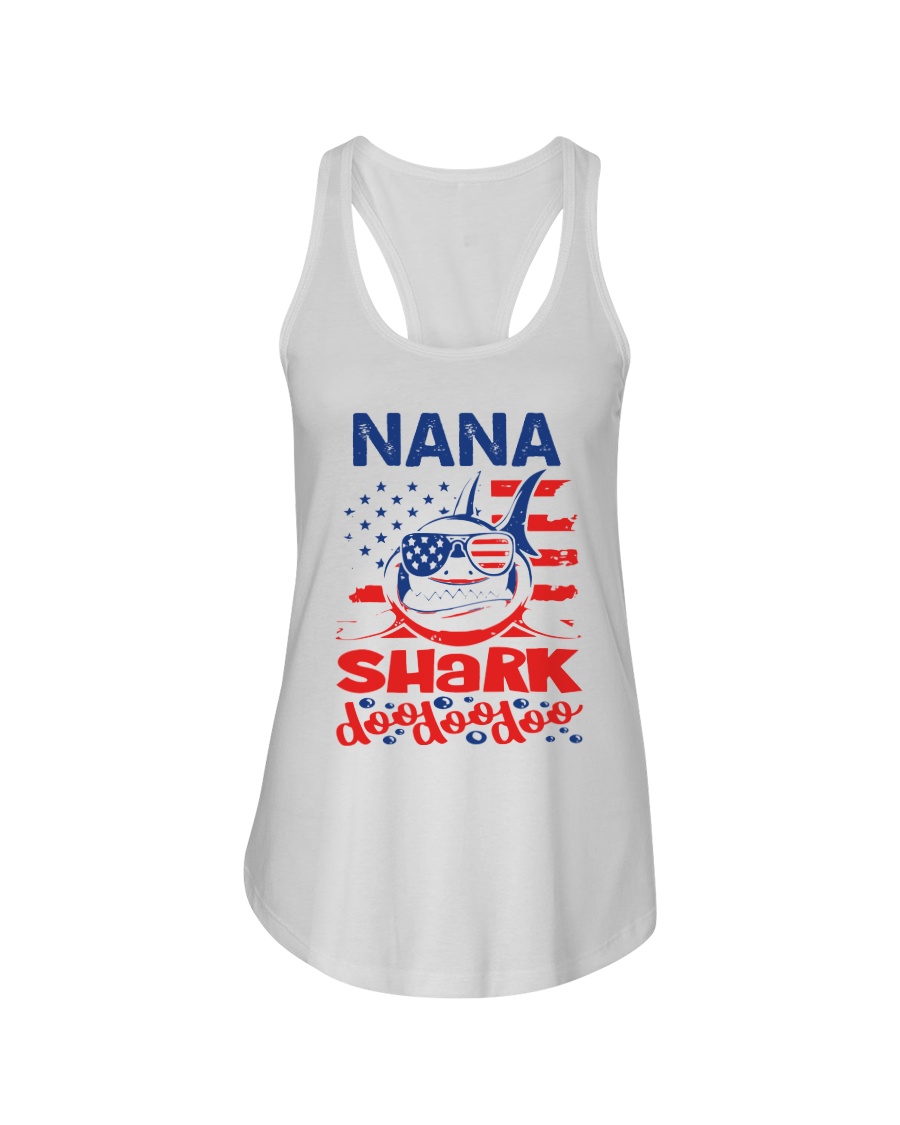 Nana Shark 4th of July Funny Gift Ladies Flowy Tank