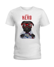 Pug Superhero Ladies T-Shirt thumbnail