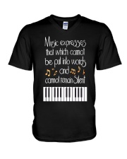 Music Poster - Music Expresses That Which Cannot V-Neck T-Shirt tile