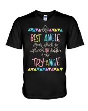Classroom Motivational Poster - Try-angle V-Neck T-Shirt tile