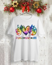 Art Teacher - Artist - Peace Love Art Classic T-Shirt lifestyle-holiday-crewneck-front-2