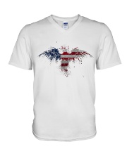 USA Independence Day Celebrate USA Flag Eagle V-Neck T-Shirt thumbnail