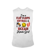 I'M FLIP FLOPS SOFTBALL AND OCEAN KIND OF GIRL Sleeveless Tee tile