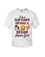 I'M FLIP FLOPS SOFTBALL AND OCEAN KIND OF GIRL Youth T-Shirt tile