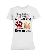 Happiness is being a Softball Girl and Dog Mom Premium Fit Ladies Tee tile